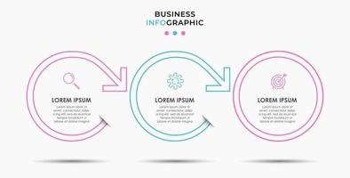 Infographic design template with icons and 3 options or steps vector