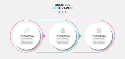 Infographic design template Vector with icons and 3 options or steps