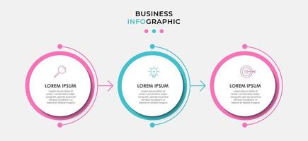 Infographic design template with icons and 3 options or steps vector