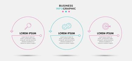 Infographic design template with icons and 3 options or steps vector