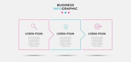 Infographic design template with icons and 3 options or steps vector
