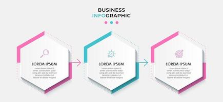 Infographic design template with icons and 3 options or steps vector