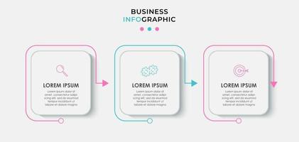 Infographic design template with icons and 3 options or steps vector