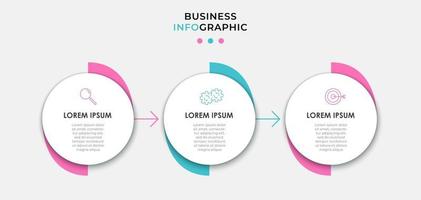Infographic design template with icons and 3 options or steps vector
