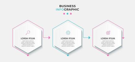 Infographic design template with icons and 3 options or steps vector