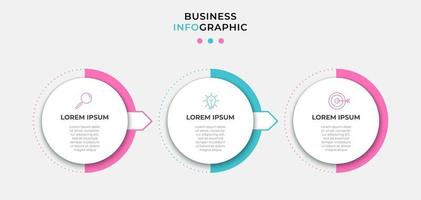 Infographic design template with icons and 3 options or steps vector