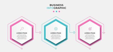 Infographic design template with icons and 3 options or steps vector