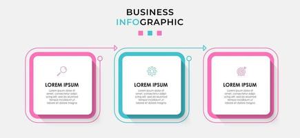 Infographic design template with icons and 3 options or steps vector