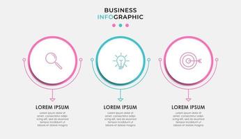 Infographic design template with icons and 3 options or steps vector