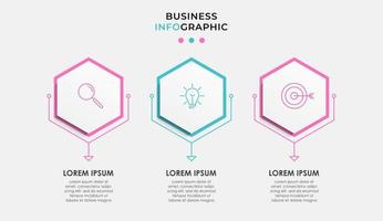 Infographic design template with icons and 3 options or steps vector
