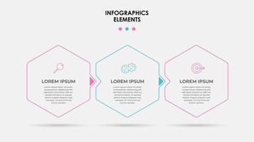 Infographic design template with icons and 3 options or steps vector
