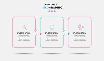 Infographic design template with icons and 3 options or steps vector