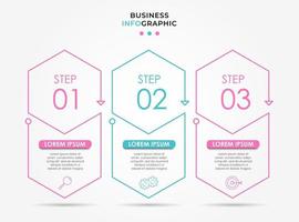 Infographic design template with icons and 3 options or steps vector