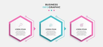 Infographic design template with icons and 3 options or steps vector