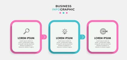 Infographic design template with icons and 3 options or steps vector