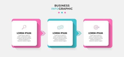 Infographic design template with icons and 3 options or steps vector