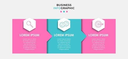 Infographic design template with icons and 3 options or steps vector