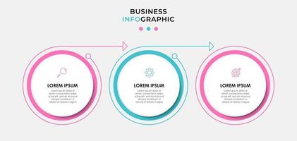Infographic design template with icons and 3 options or steps vector