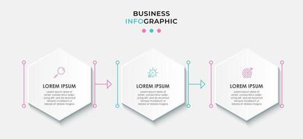 Infographic design template with icons and 3 options or steps vector