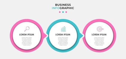 Infographic design template with icons and 3 options or steps vector