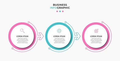 Infographic design template with icons and 3 options or steps vector