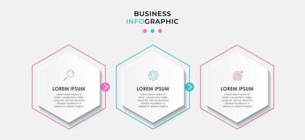 Infographic design template with icons and 3 options or steps vector