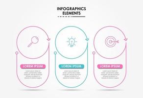 Infographic design template with icons and 3 options or steps vector