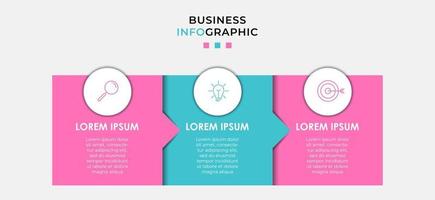 Infographic design template with icons and 3 options or steps vector