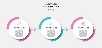 Infographic design template with icons and 3 options or steps vector