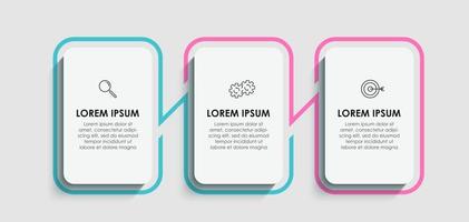 Infographic design template with icons and 3 options or steps vector