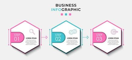 Infographic design template with icons and 3 options or steps vector