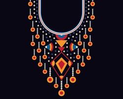 patrón oriental étnico geométrico. diseño de bordado de collar.