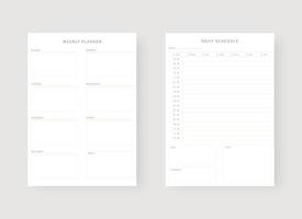 Daily and weekly planner template. vector