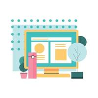 Flat Style internet Business Small Scene Illustration vector