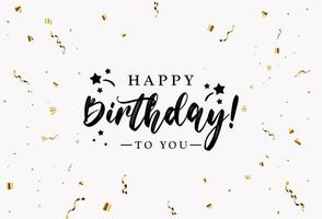 Happy Birthday congratulations banner design with Confetti vector