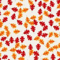 Autumn Falling Leaves Seamless Pattern Background. Vector Illustration