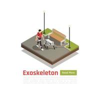 Exoskeleton Isometric Background Vector Illustration