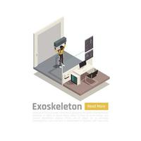 Bionics Technology Isometric Composition Vector Illustration