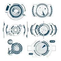 Hud Interface Radar Icon Set Vector Illustration