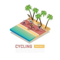 Ilustración de vector de concepto isométrico de ciclismo