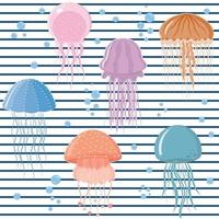 jellyfish pattern, color vector illustration