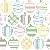 Ppattern of apples with an ornament, abstract vector illustration