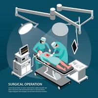 Isometric Surgical Operation Background Vector Illustration