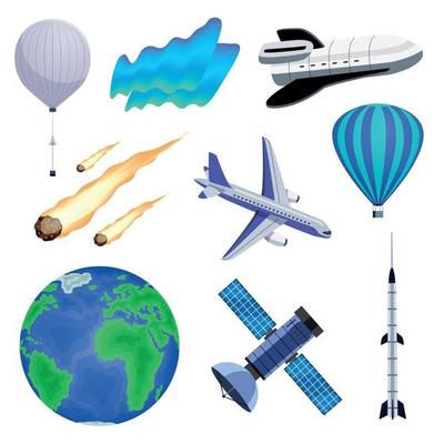 Earth Atmosphere Set Vector Illustration