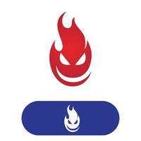 Fire devil smile in flame logo vector illustration