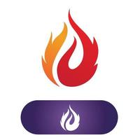 Ilustración de vector de logo de llama de fuego