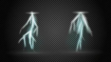 Set of lsolated storm lightning for your creativity vector