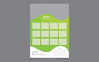 Single wall calendar 2022 template design with vector. vector