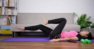 Yoga Woman Doing Exercise video