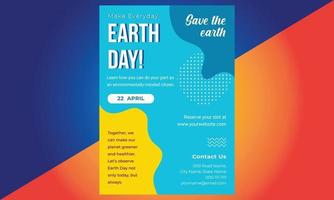 Happy Earth Day, Flyer Design, brochure, poster template.